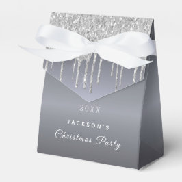 Weihnachts-Party Silber Glitzer Tropfen elegant mo Geschenkschachtel