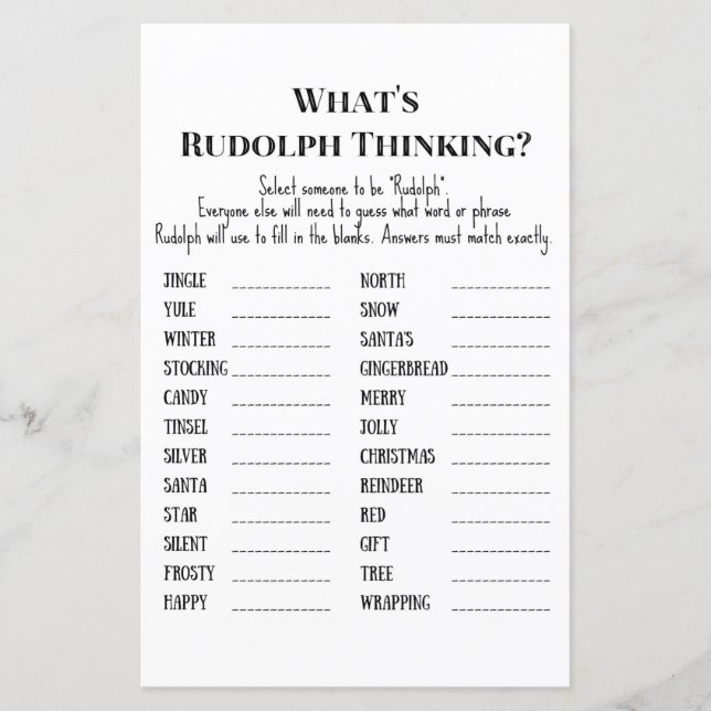 Weihnachts-Party-Spiel (Vorderseite)