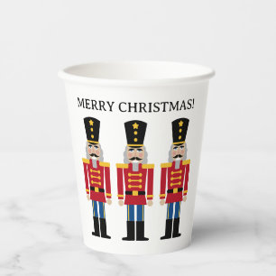 Weihnachts-Party-Tassen mit Nutcracker zeichnend Pappbecher