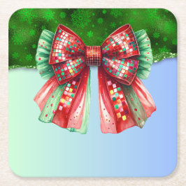 Weihnachts-Party Tropfen Bling Festival Merry Xmas Rechteckiger Pappuntersetzer