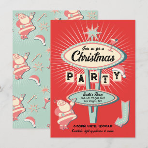Weihnachts-Party Unterschreiben Mod Retro Einladung