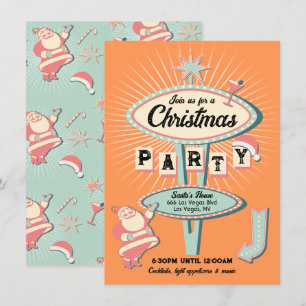 Weihnachts-Party Unterschreiben Mod Retro Einladung