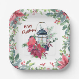 Weihnachts-Party Vintag Lantern Pappteller