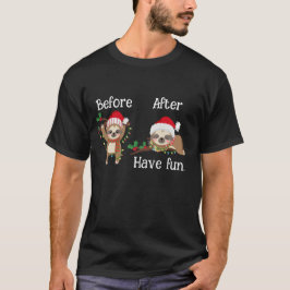 Weihnachts-Party vor und nach dem T - Shirt