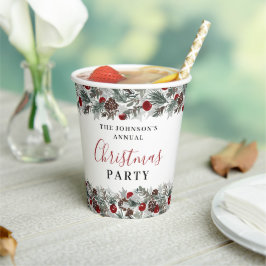 Weihnachts-Party Wasserfarbenkranz Pappbecher