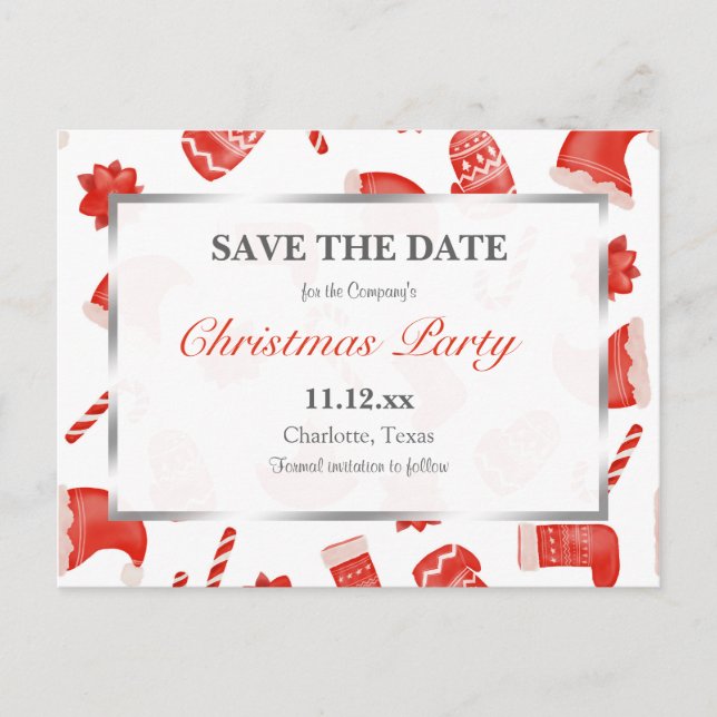 Weihnachts-Party | Weihnachten Niedlicher Winter M Postkarte (Vorderseite)