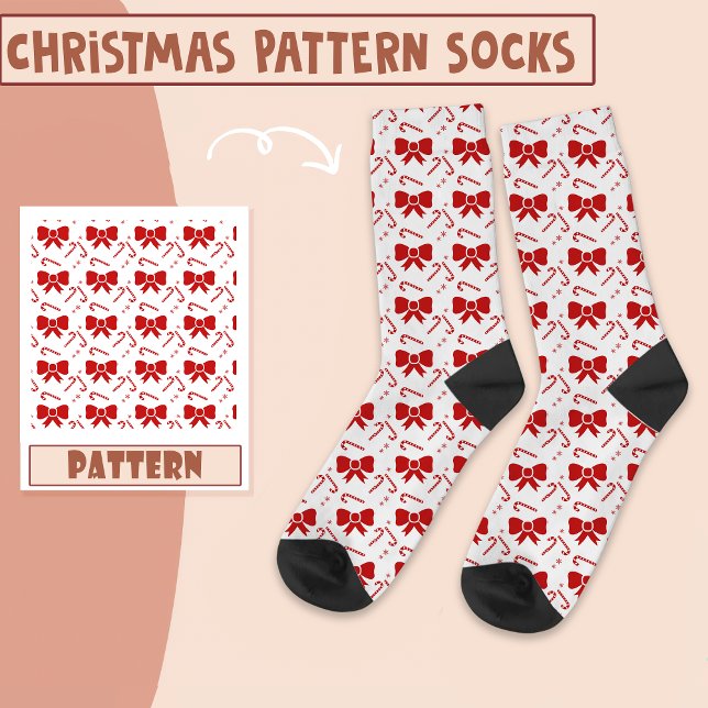 Weihnachts-Party Weihnachts Candy Red Pattern Socken (Von Creator hochgeladen)