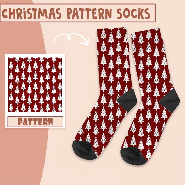 Weihnachts Party Weihnachtsbaumen Rotes Muster Socken (Von Creator hochgeladen)