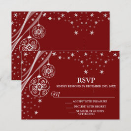 Weihnachts-Party Weißes Ornament Rote Kirche (Chie RSVP Karte