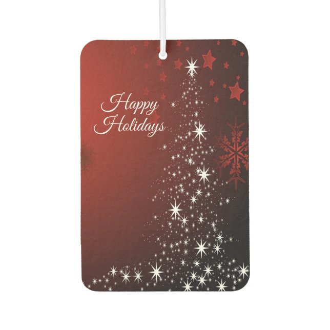 Weihnachts-Party White Stars Tree Rote Schneeflock Autolufterfrischer (Vorderseite)