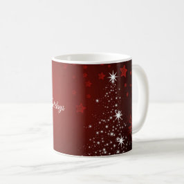 Weihnachts-Party White Stars Tree Rote Schneeflock Kaffeetasse