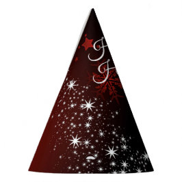 Weihnachts-Party White Stars Tree Rote Schneeflock Partyhütchen