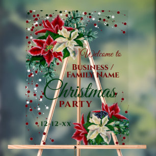 Weihnachts-Party Willkommen Floral Poinsettia Wint Acrylschild