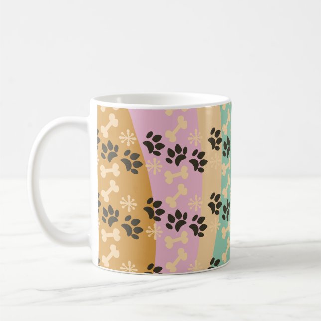 Weihnachts-Päw-Knochen-Schneeflocke Gemustert Kaffeetasse (Links)