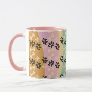Weihnachts-Päw-Knochen-Schneeflocke Gemustert Tasse