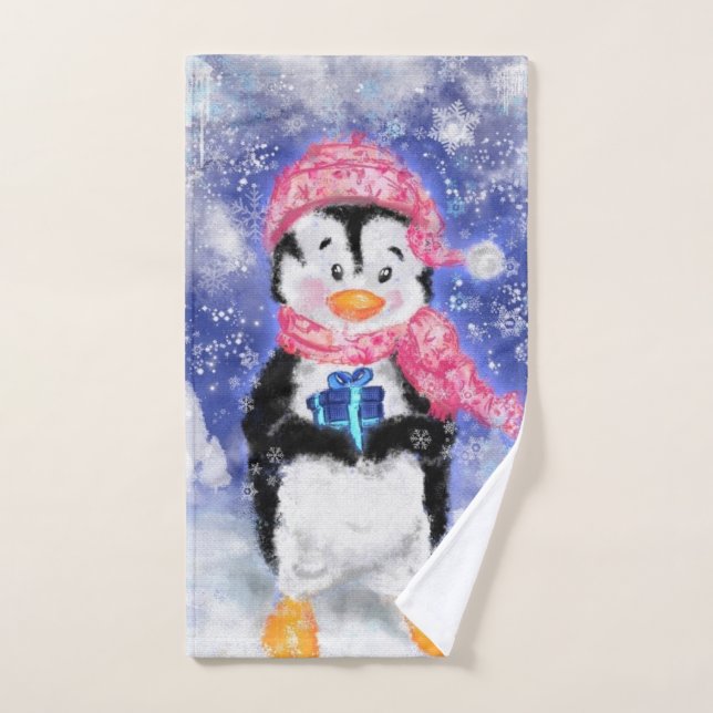 Weihnachts-Penguin-Badehandtücher Badhandtuch Set (Handtuch)