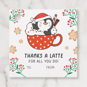 Weihnachts-Penguin Danke für ein Latte-Geschenketi Geschenkanhänger