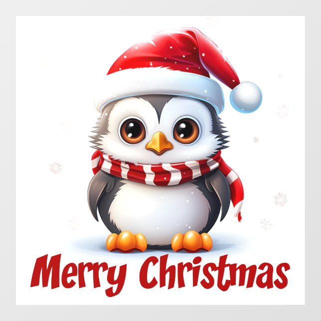 Weihnachts-Penguin-Fensterklammer Fensteraufkleber (Blatt)