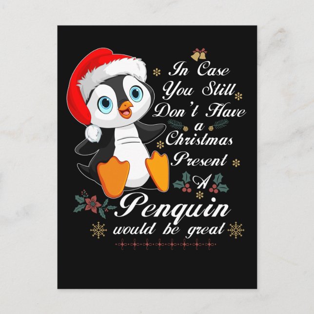 Weihnachts-Penguin Geschenk Weihnachten Niedlicher Postkarte (Vorderseite)
