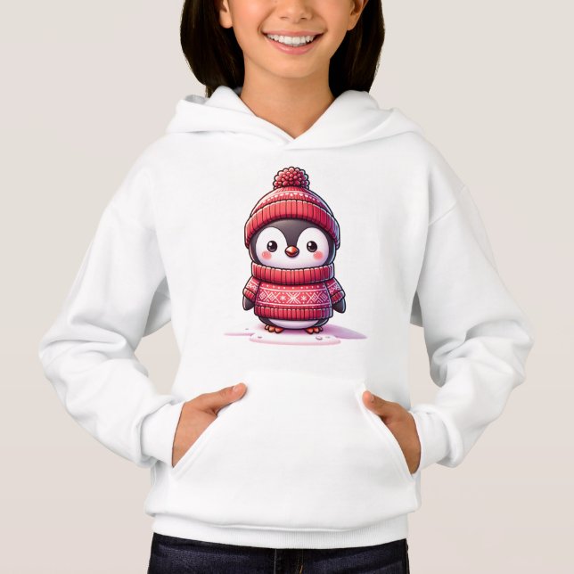 Weihnachts-Penguin-Kinder-Hoodie Hoodie (Vorderseite)