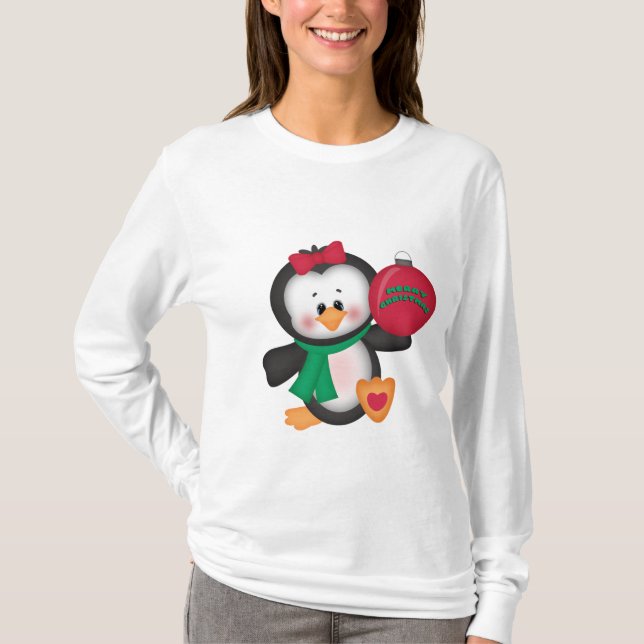 Weihnachts Penguin langen Ärmel Nano T - Shirt (Vorderseite)