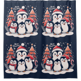 Weihnachts-Penguin von Rp Duschvorhang