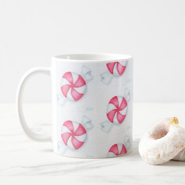 Weihnachts Peppermint Candy Kaffeetasse (Mit Donut)