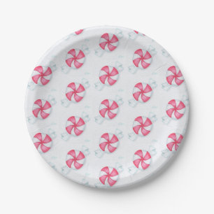 Weihnachts Peppermint Candy Pappteller