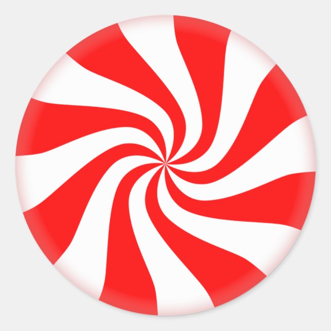 Weihnachts Peppermint Candy Runder Aufkleber (Vorderseite)