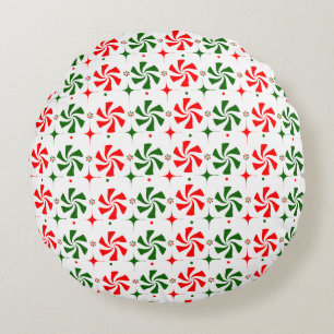 Weihnachts Peppermint Candy Rundes Kissen
