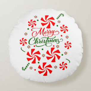 Weihnachts Peppermint Candy Rundes Kissen