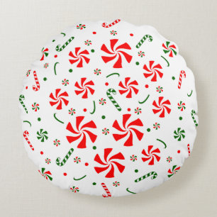 Weihnachts Peppermint Candy Rundes Kissen