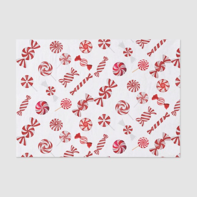 Weihnachts Peppermint Candy Seidenpapier (Vorderseite)
