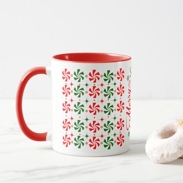 Weihnachts Peppermint Candy Tasse (Mit Donut)
