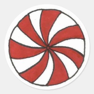 Weihnachts Peppermint Hard Candy Starlight Minze Runder Aufkleber