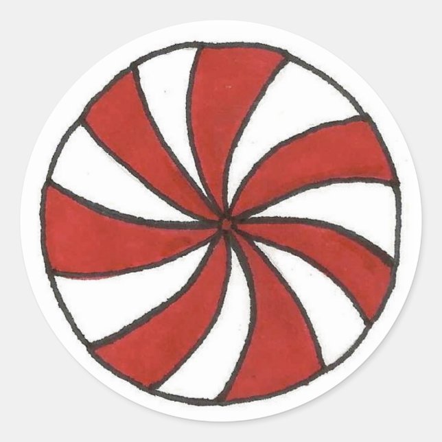Weihnachts Peppermint Hard Candy Starlight Minze Runder Aufkleber (Vorderseite)