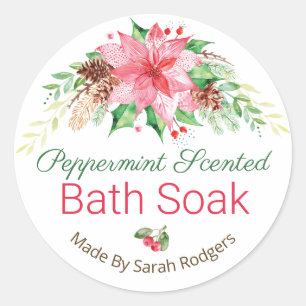 Weihnachts Peppermint Scented Bath Soak Labels Runder Aufkleber