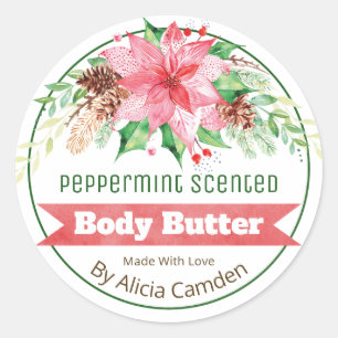 Weihnachts Peppermint Scented Body Butter Labels Runder Aufkleber