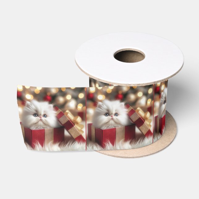 Weihnachts-Perserkätzchen in einer Geschenkboxen Satinband (Spule)