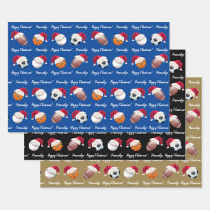 Weihnachts Personalisiert Baller Sports Wrapping P Geschenkpapier Set