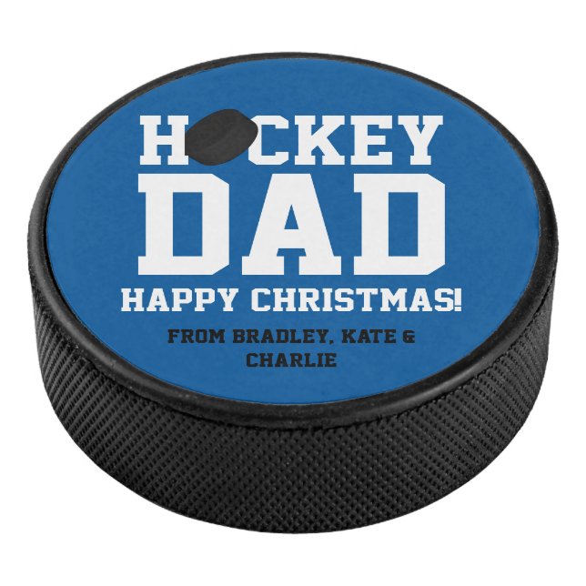 Weihnachts-Personalisiert-Hockey-Vater Eishockey Puck (3/4)