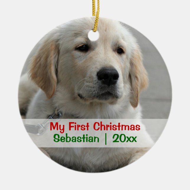 Weihnachts-Personalisierte Fotovorlage des Hauses Keramik Ornament (Vorne)