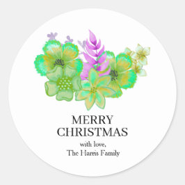 Weihnachts-Personalisierte-Text-Aufkleber-Rolle Runder Aufkleber
