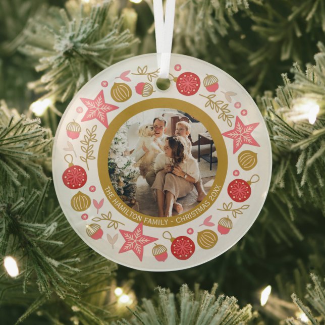 Weihnachts-Personalisierter Foto Ornament Aus Glas (InSitu)
