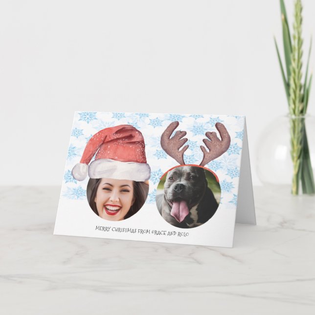 Weihnachts Personalisiertes Santa Reindeer Funny F Karte (Vorderseite)
