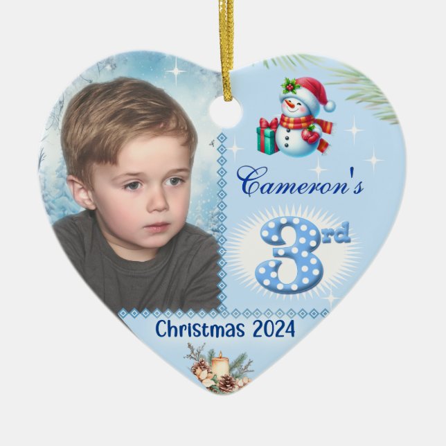 Weihnachts-Personalisiertes Weihnachtsgeschenk für Keramik Ornament (Vorne)