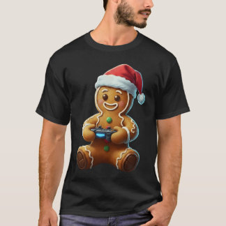 Weihnachts-Pfefferkuchen-Gamer Xmas Gaming Jungen T-Shirt