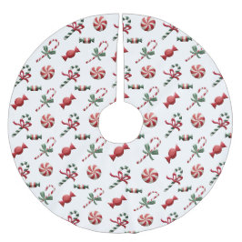 Weihnachts-Pfefferminzkanadien und Candy Candies Polyester Weihnachtsbaumdecke