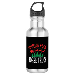 Weihnachts-Pferde-LKW-Santa-Schlitten Edelstahlflasche
