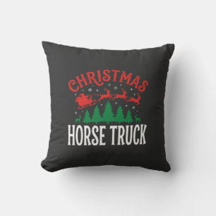 Weihnachts-Pferde-LKW-Santa-Schlitten Kissen